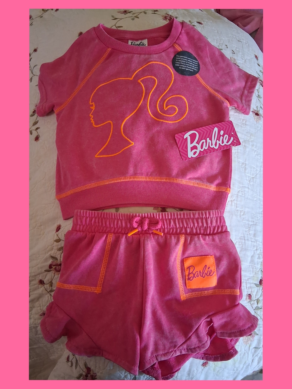 Barbie Pink Two-Piece Sweatshirt & Shorts Set